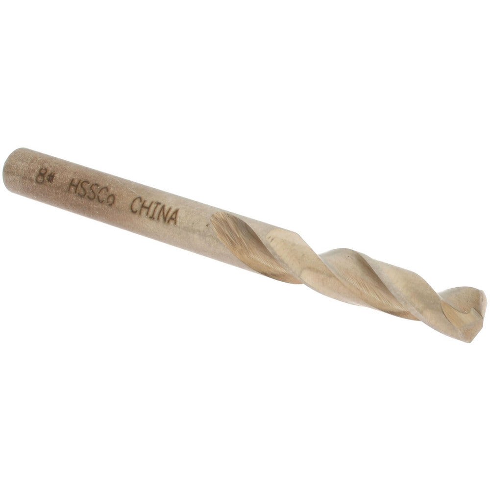 Screw Machine Length Drill Bit: Size #8, 135 deg Point, Cobalt