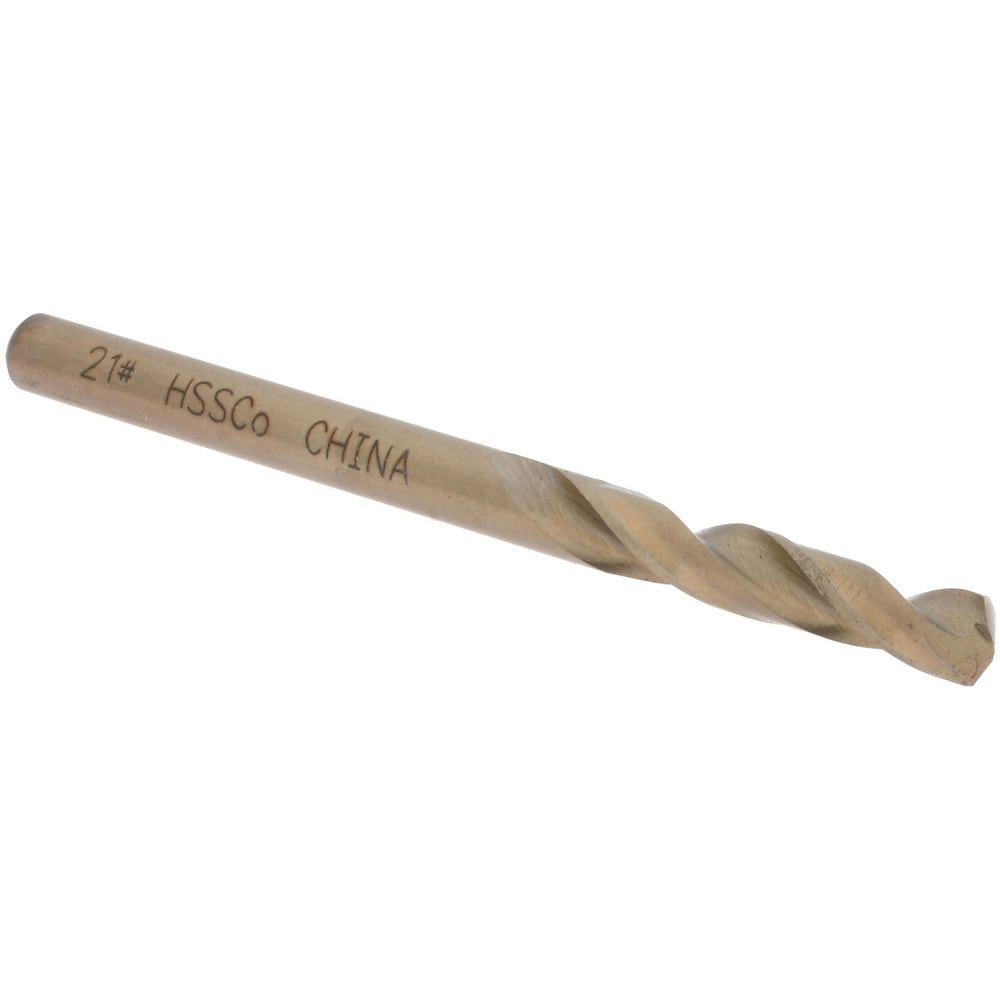 Screw Machine Length Drill Bit: Size #21, 135 deg Point, Cobalt