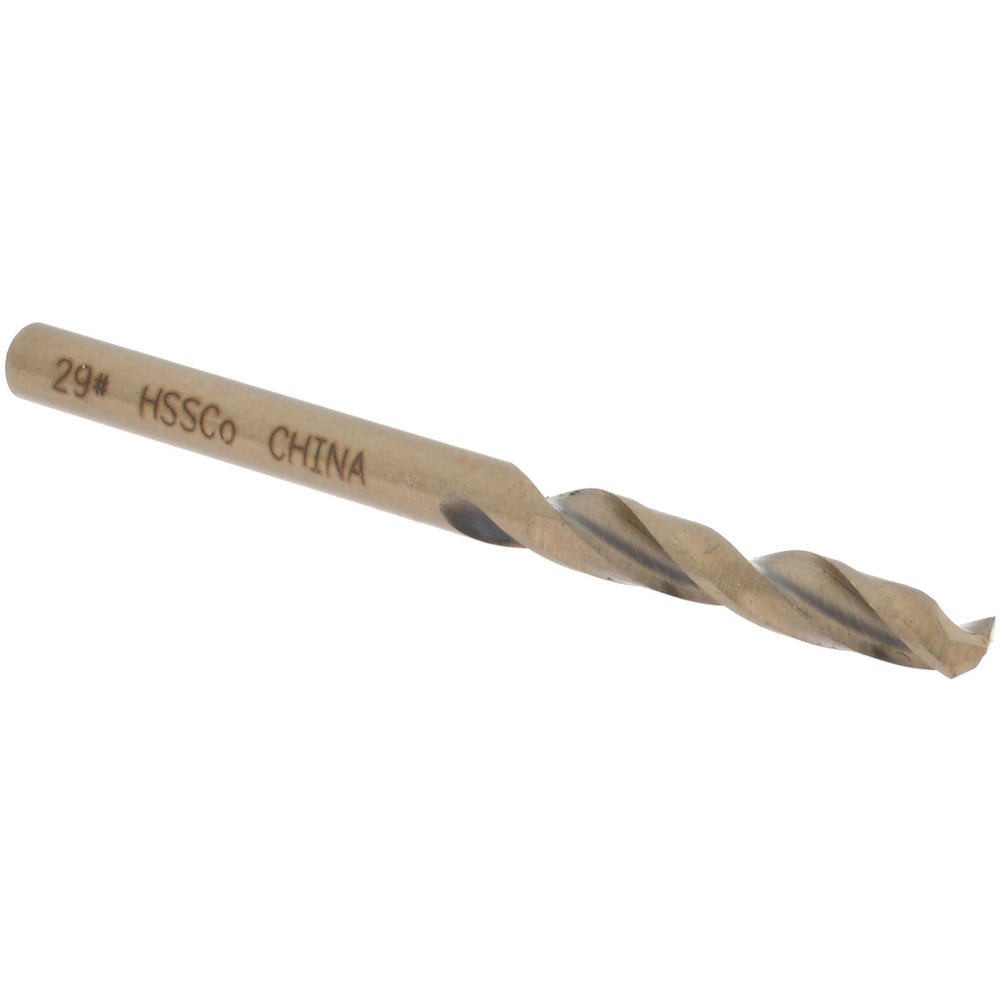 Screw Machine Length Drill Bit: Size #29, 135 deg Point, Cobalt