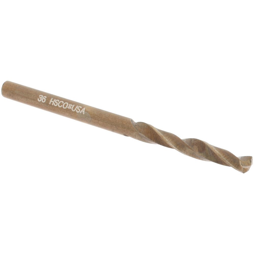 Screw Machine Length Drill Bit: Size #36, 135 deg Point, Cobalt