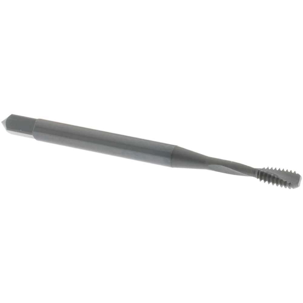 Spiral Flute Tap: #4-40 UNC, 2 Flutes, Bottoming, 2B/3B Class of Fit, Powdered Metal, Oxide Coated
