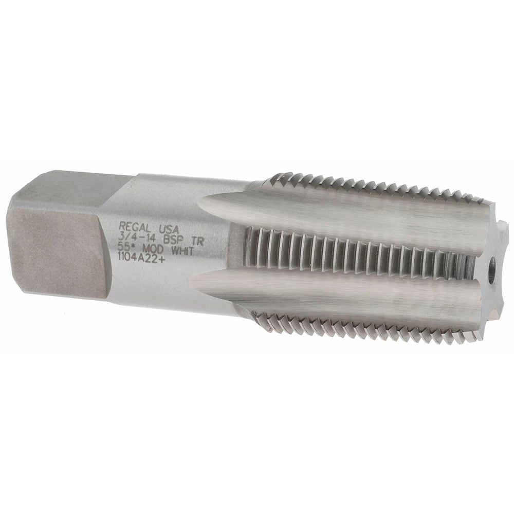 British Standard Pipe Tap: 3/4-14 BSPT, Plug Chamfer, 4 Flutes