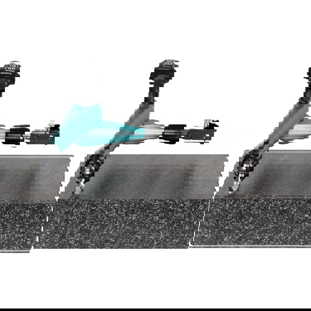 Surface Roughness Gage Accessories; Accessory Type: Articulated Arm Holder (Dovetail Clamp with X 8 mm Clamping Bore) with Fine Adjustment Attached to Granite Surface (grade 0)