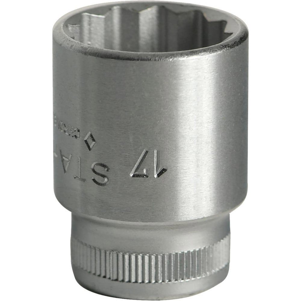 Hand Sockets; Socket Type: Standard ; Drive Size: 3/8in (Inch); Socket Size (mm): 17 ; Drive Style: Hex ; Number Of Points: 12 ; Overall Length (Decimal Inch): 1.0300