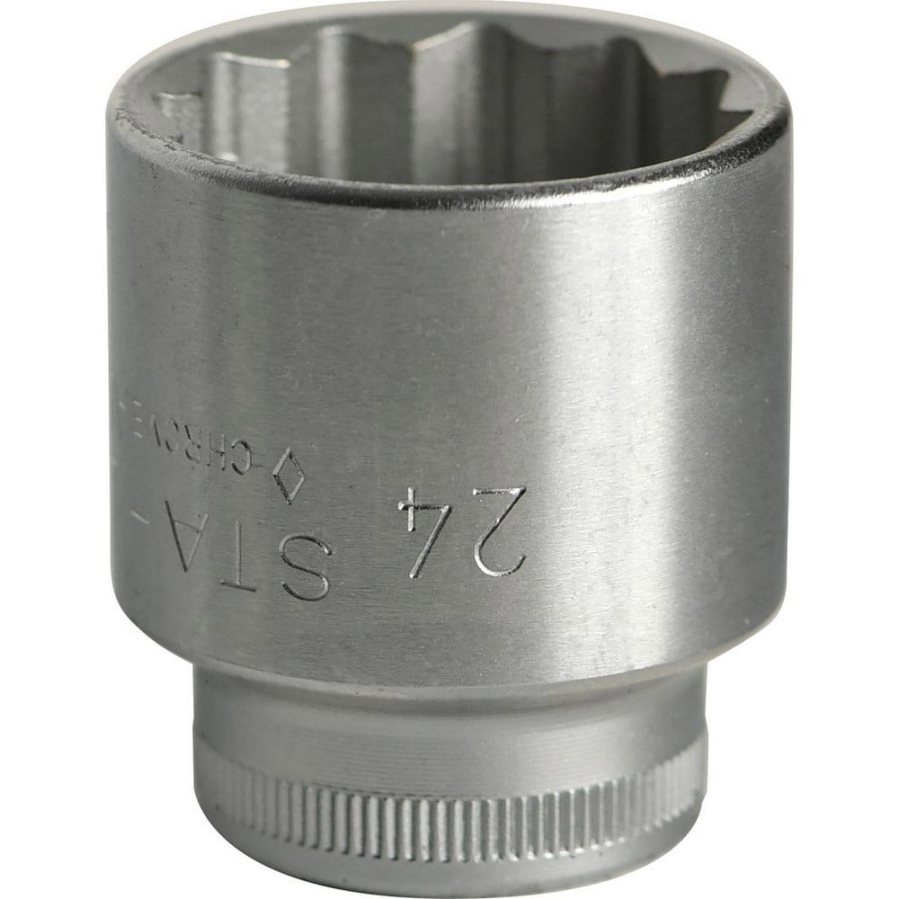 Hand Sockets; Socket Type: Standard ; Drive Size: 3/8in (Inch); Socket Size (mm): 24 ; Drive Style: Hex ; Number Of Points: 12 ; Overall Length (Decimal Inch): 1.3800