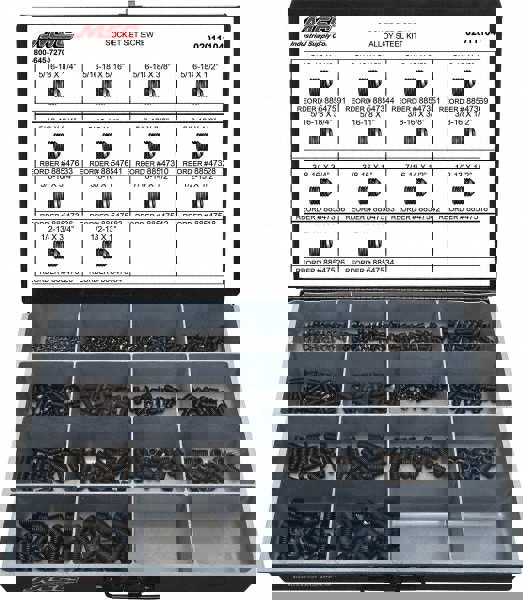 500 Piece, 5/16 to 1/2, Steel Set Screw Assortment