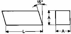Tool Bit Blank: 20 mm Width, 20 mm Height, 2 mm OAL, WKE45, Cobalt, Square