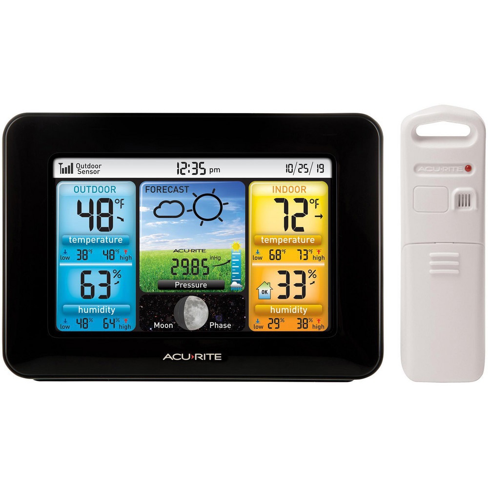 Weather Stations; Measures: Humidity; Temperature ; Wifi Capability: No ; Lightning Detector: No ; Measures Indoor Temperature: Yes ; Anemometer: No ; Measures Indoor Humidity: Yes