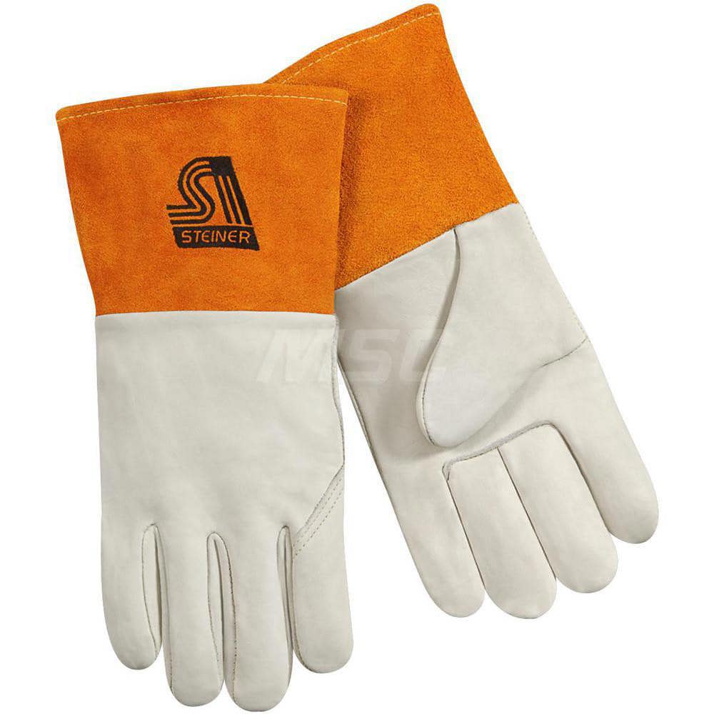 Welding Gloves: Size Large, Cowhide Leather, MIG Welding Application