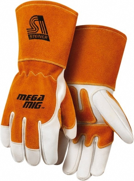 Welding Gloves: Size 2X-Large, Leather, MIG Welding Application
