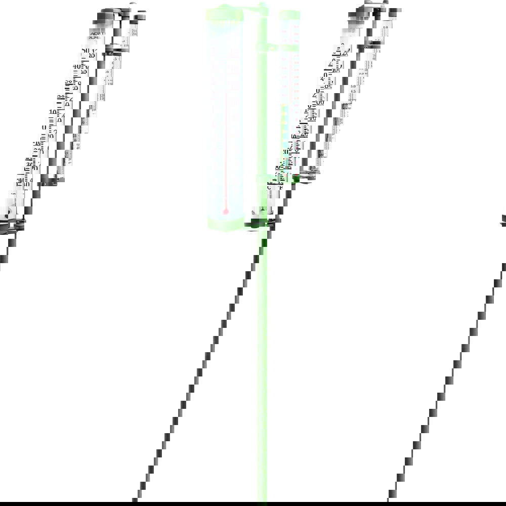 Rain Gauges; Thermometer: Yes ; Magnifying: No ; Mount Type: Spike ; Material: Plastic ABS; Aluminum ; Capacity: 8