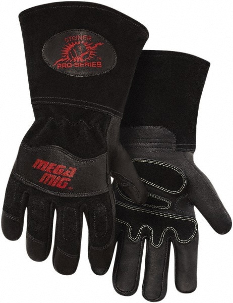 Welding Gloves: Size X-Large, Goatskin Leather, MIG Welding Application