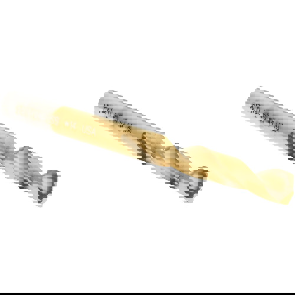 Screw Machine Length Drill Bit: Size #14, 135 deg Point, High-Speed Steel