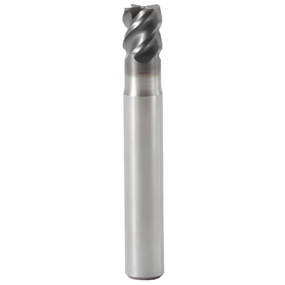 Corner Chamfer End Mill: 4 mm Dia, 4 mm LOC, 4 Flutes, 0.1 mm Chamfer Width, Solid Carbide