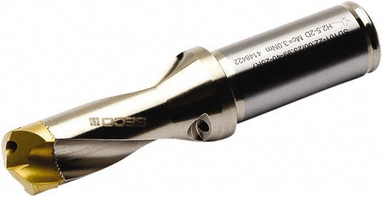 Replaceable-Tip Drill: 22 to 23.99 mm Dia, 40 mm Max Depth, 25 mm Weldon Flat Shank