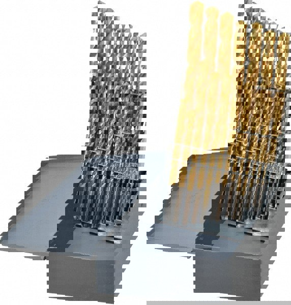 Drill Bit Set: Jobber Length Drill Bits, 29.0 Pc, 118 deg, High-Speed Steel