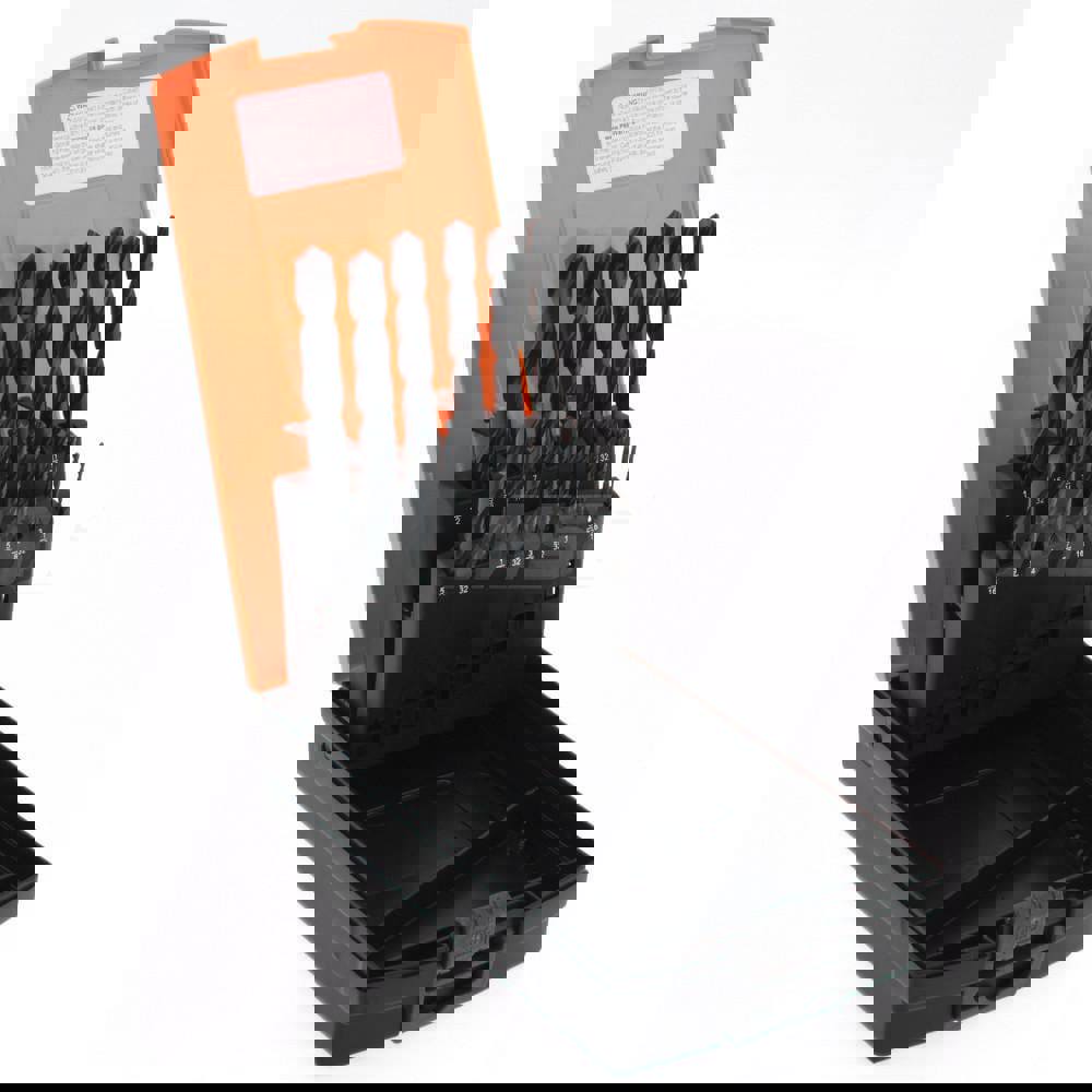 Drill Bit Set: Jobber Length Drill Bits, 15 Pc, 118 °, High Speed Steel