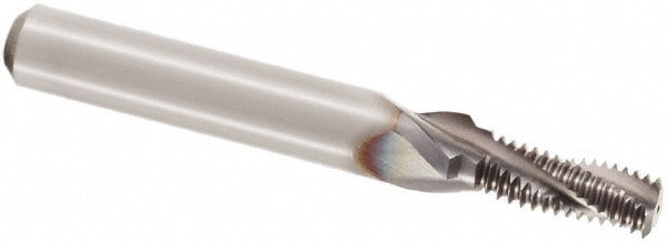 Helical Flute Thread Mill: 1/4-19, Internal, 3 Flute, 14.00 mm Shank Dia, Solid Carbide