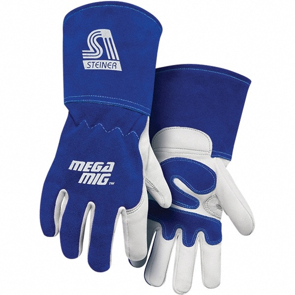 Welding Gloves: Size X-Large, Goatskin Leather, MIG Welding Application