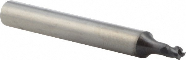 Corner Radius End Mill: 3 mm Dia, 3.00 mm LOC, 0.20 mm Radius, 3 Flute, Solid Carbide