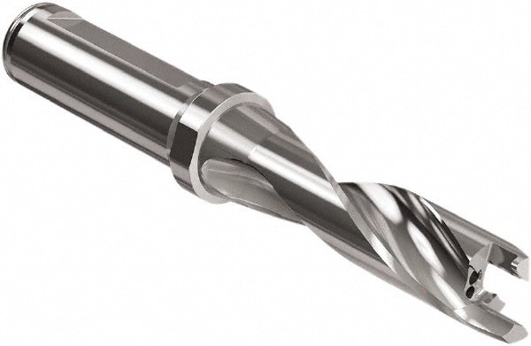 Replaceable-Tip Drill: 15 to 15.99 mm Dia, 48 mm Max Depth, 16 mm Weldon Flat Shank