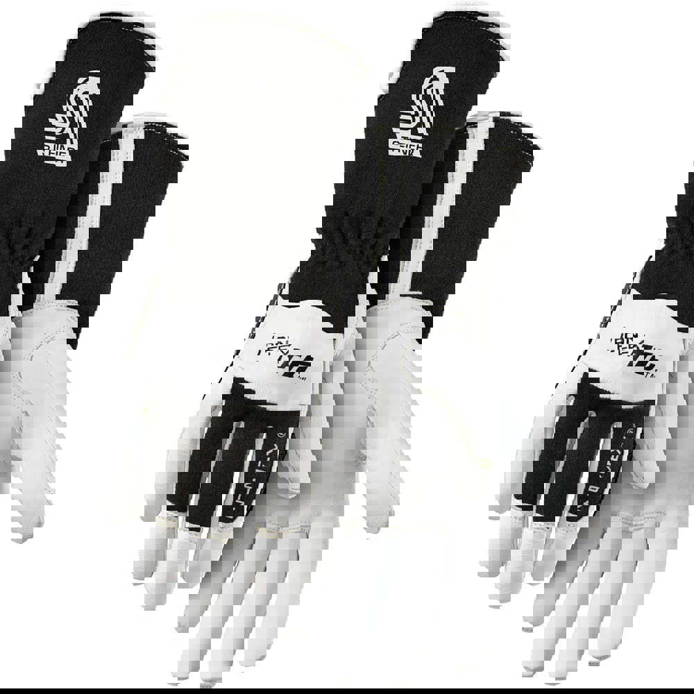 Welder's & Heat Protective Gloves; Welding Applications: Stick Welding; TIG Welding ; Primary Material: Leather ; Coating Material: Uncoated ; Coating Coverage: Uncoated ; Lining: Unlined; Lined ; Back Material: Nomex