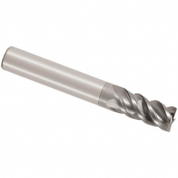 Corner Radius End Mill: 20 mm Dia, 42 mm LOC, 0.5 mm Radius, 4 Flutes, Solid Carbide