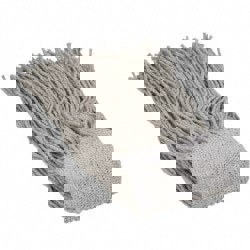 Wet Mop Cut: Clamp Jaw, X-Large, White Mop, Cotton