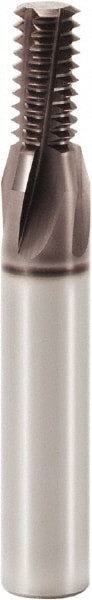 Helical Flute Thread Mill: M8x1.25, Internal, 4 Flute, 8.00 mm Shank Dia, Solid Carbide