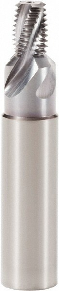 Helical Flute Thread Mill: 1/8-27, Internal/External, 3 Flute, 12.00 mm Shank Dia, Solid Carbide