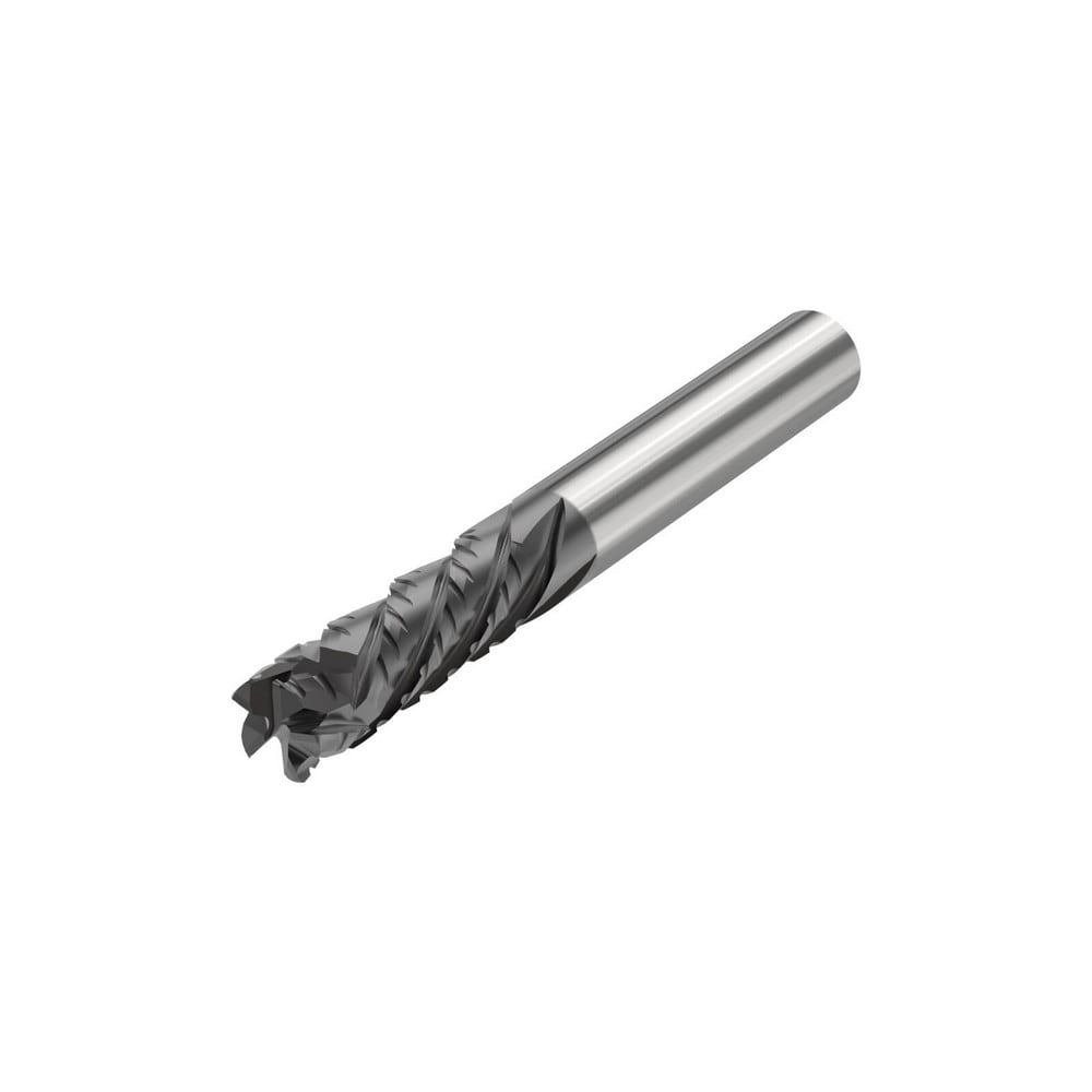 Corner Radius End Mill: 12 mm Dia, 36 mm LOC, 0.5 mm Radius, 5 Flutes, Solid Carbide