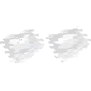 30 in. Rectangular Fireclay Pedestal Bathroom Sink in White