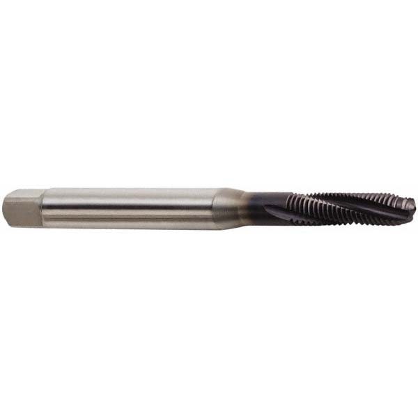 Spiral Flute Tap: M5x0.80 Metric, 3 Flutes, Modified Bottoming, 6H Class of Fit, Powdered Metal, TiAlN Coated