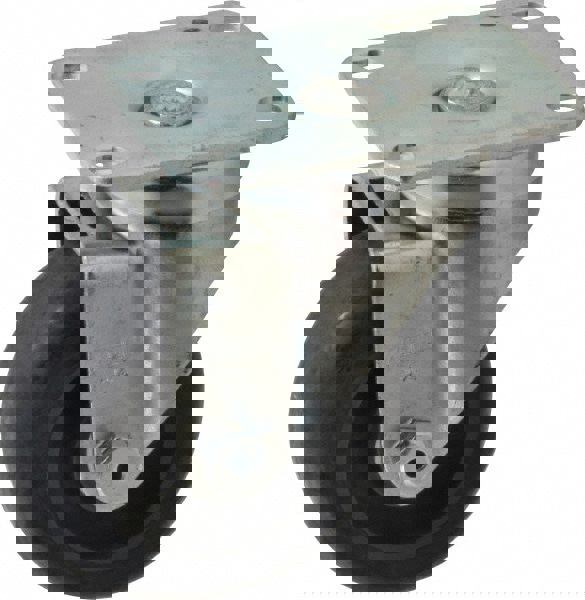 Swivel Top Plate Caster: Polyurethane, 3-1/2