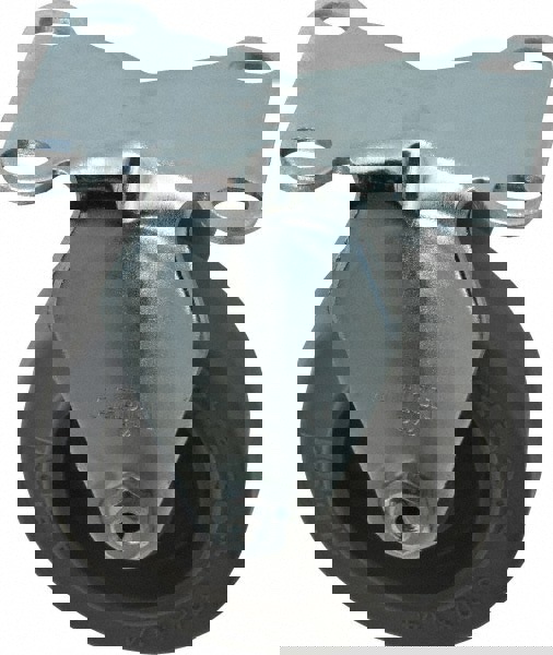 Rigid Top Plate Caster: Rubber, 3-1/2