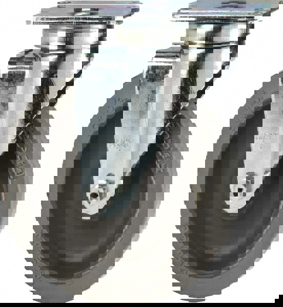 Swivel Top Plate Caster: Rubber, 5