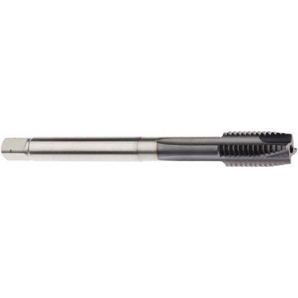 Spiral Flute Tap: M5x0.80 Metric, 3 Flutes, Modified Bottoming, 6HX Class of Fit, Powdered Metal, AlTiN Coated