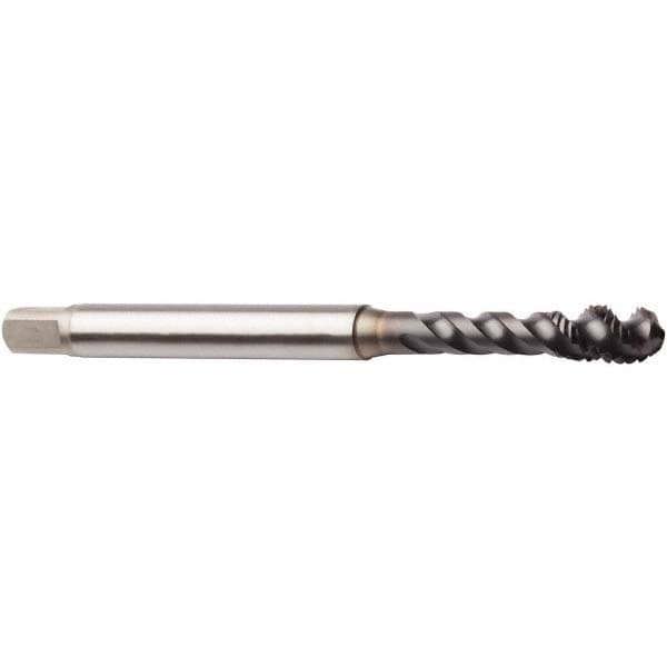 Spiral Flute Tap: M5x0.80 Metric, 3 Flutes, Modified Bottoming, 6HX Class of Fit, Powdered Metal, AlTiN Coated