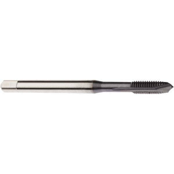 Spiral Point Tap: M1.2 x 0.25, Metric, 2 Flutes, Plug, 5HX, Cobalt, TiCN Finish