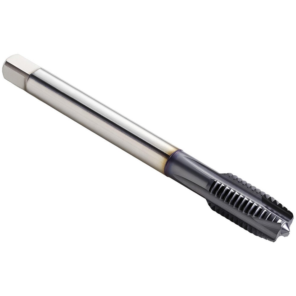 Spiral Point Tap: M20x2.5 Metric, 4 Flutes, Plug Chamfer, 6H Class of Fit, High-Speed Steel-E, TiCN Coated