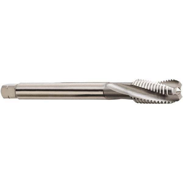 Spiral Flute Tap: M16x2.00 Metric, 3 Flutes, Modified Bottoming, 6H Class of Fit, Powdered Metal, Bright/Uncoated