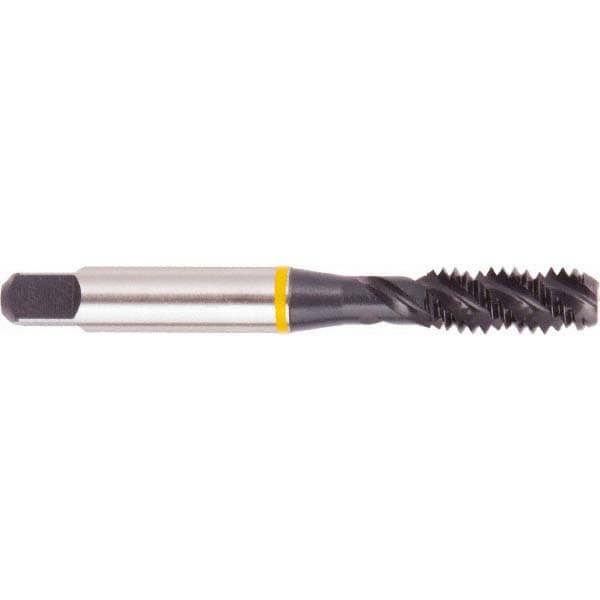 Spiral Flute Tap: 1-1/4-7, UNC, 4 Flute, Bottoming, 2B Class of Fit, High Speed Steel, Oxide Finish