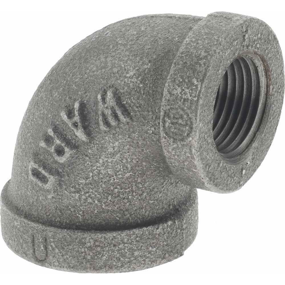 Black 90 &deg; Elbow: 1/2 x 3/8