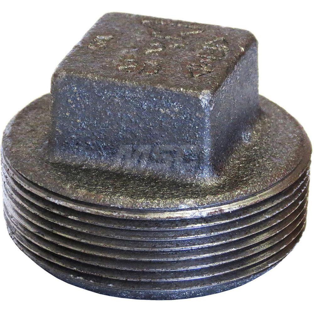 Black Square Plug: 1-1/4