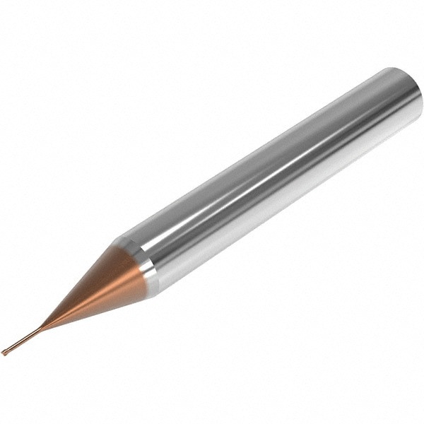 Corner Radius End Mill: 0.8 mm Dia, 0.6 mm LOC, 0.05 mm Radius, 2 Flutes, Solid Carbide