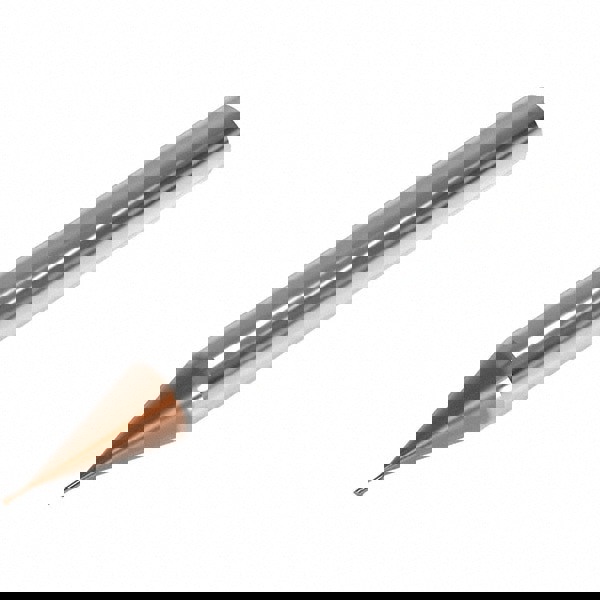 Corner Radius End Mill: 1 mm Dia, 0.75 mm LOC, 0.05 mm Radius, 2 Flutes, Solid Carbide