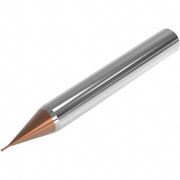 Corner Radius End Mill: 1.2 mm Dia, 0.9 mm LOC, 0.1 mm Radius, 2 Flutes, Solid Carbide