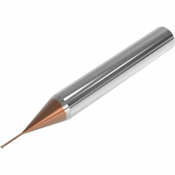 Corner Radius End Mill: 1.2 mm Dia, 0.9 mm LOC, 0.1 mm Radius, 2 Flutes, Solid Carbide