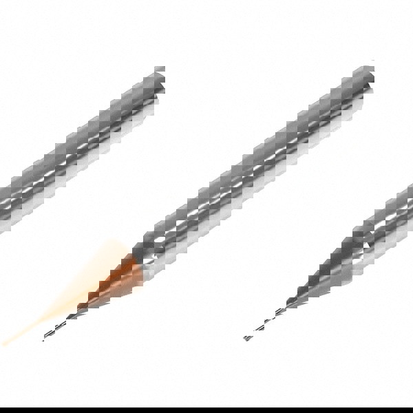 Corner Radius End Mill: 1.5 mm Dia, 1.13 mm LOC, 0.1 mm Radius, 2 Flutes, Solid Carbide
