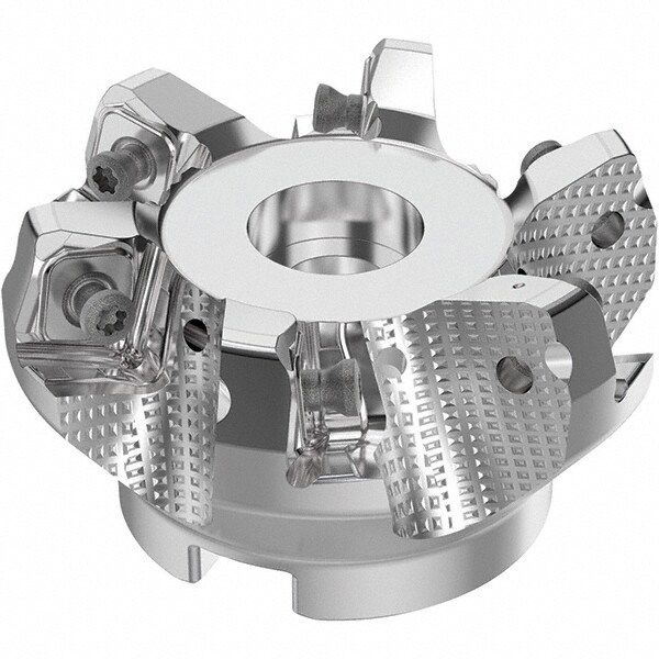63mm Cut Diam, 22mm Arbor Hole, 8mm Max Depth of Cut, 71&deg; Indexable Chamfer & Angle Face Mill